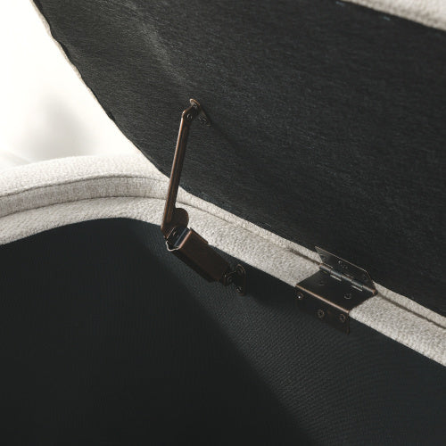 SOWO 51.5" Linen Fabric Storage Bench, 65" Vintage Upholstered Rolled Armed Button Tufted Stool Bench for Bedroom, Living Room, Entryway, Hallway, Dressing Room (Beige*)