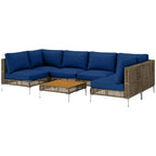 Rattan Modern Patio Furniture Set, available in 2 colors (Beige, Blue)