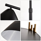 Luxury Shelves Floor Lamp For Living Room With Metal Lampshade, Standing Lamp Tall Industrial Floor Lamp Reading For Bedroom, Office E26 No Included Bulb -Matte Gold Matte Black