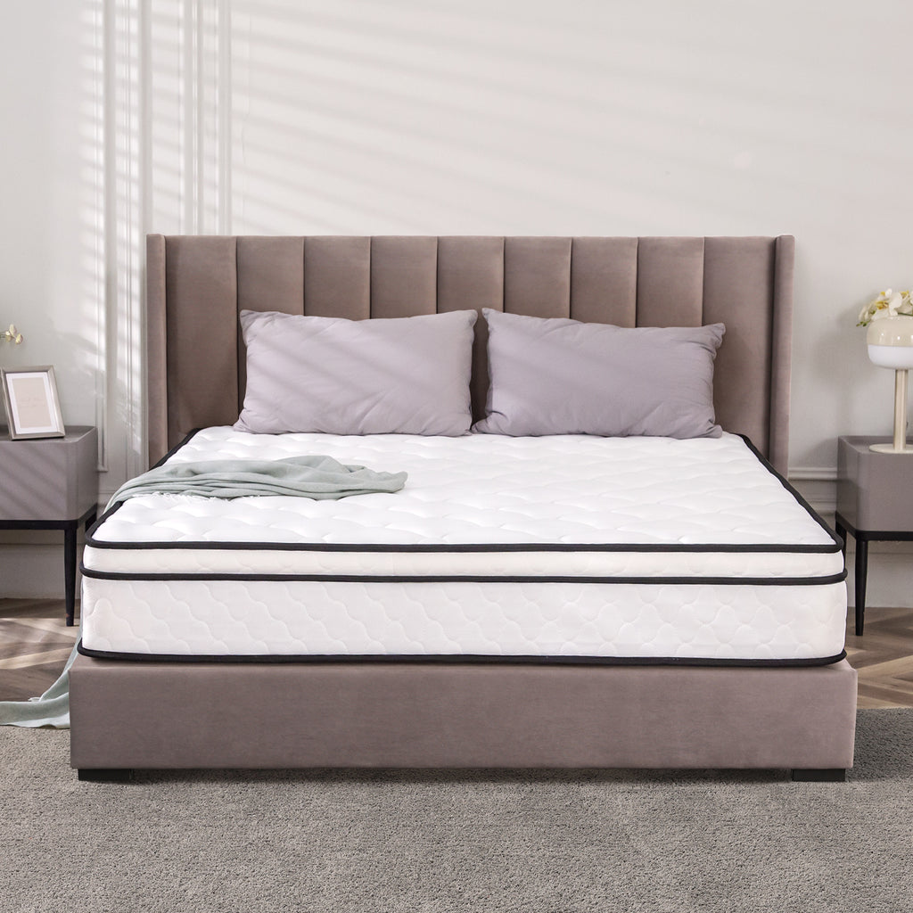 Single Bed Mattress, Hybrid Double Mattress With Bonnell Coil, High Density Foam Mattress, Boxed, Single Bed, Medium Soft, Stress Reliever