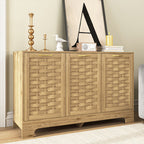 Storage Cabinet with 3 Doors, Wood Sideboard Buffet Storage with Adjustable Shelf, Anti-tip Kit Accent Cabinet for Living