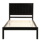 SOWO Platform Bed Frame With Headboard, Wood Slat Support, No Box Spring Needed,Twin, Espresso