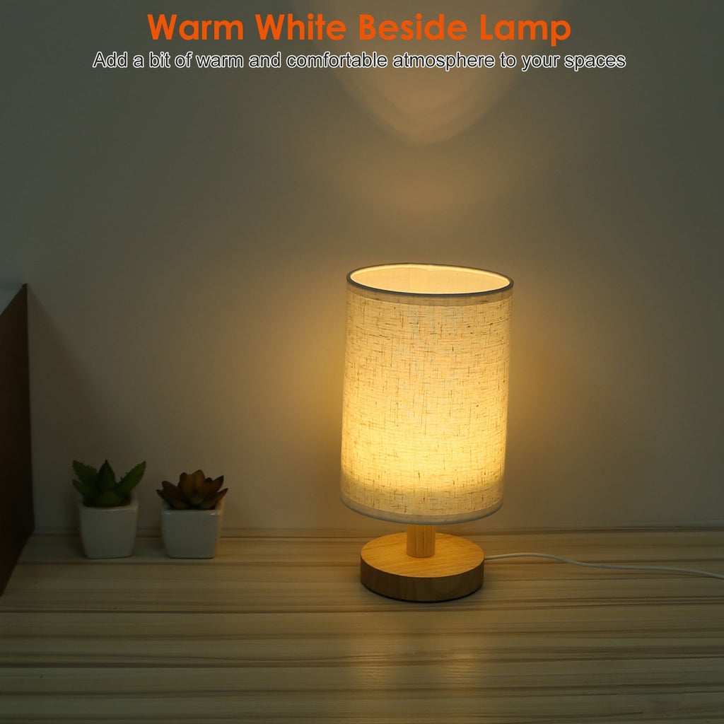Warm White Bedside Lamp USB Plug Modern Bedroom Lamp