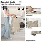 Laundry Hamper With Lid PE Rattan Powder Coating Frame Clothes Hampers With 02 Removable Bags,
