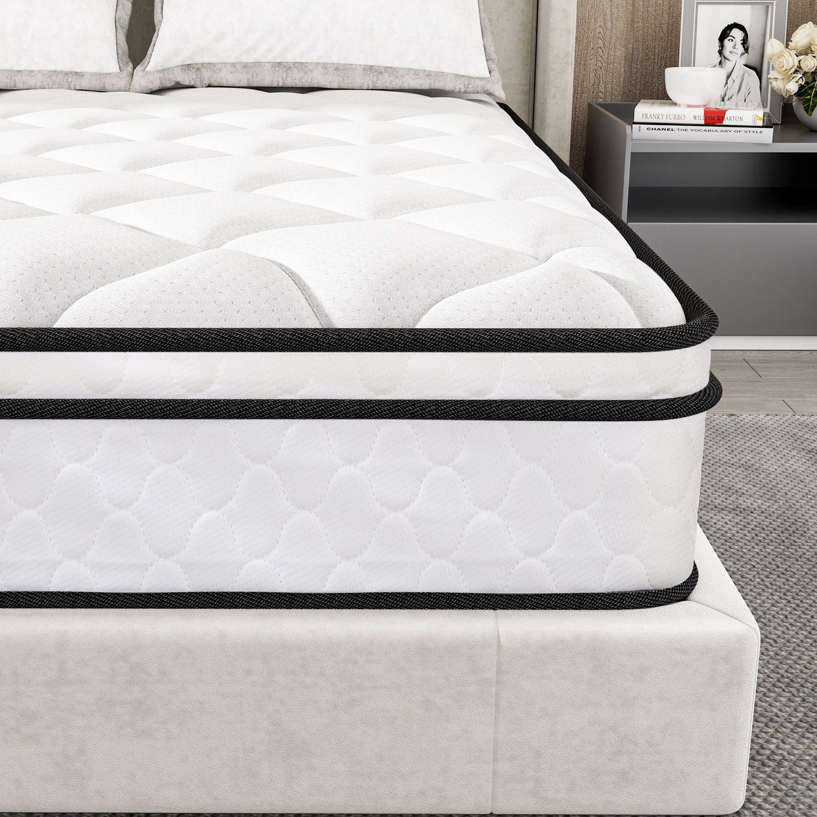 Single Bed Mattress, Hybrid Double Mattress With Bonnell Coil, High Density Foam Mattress, Boxed, Single Bed, Medium Soft, Stress Reliever