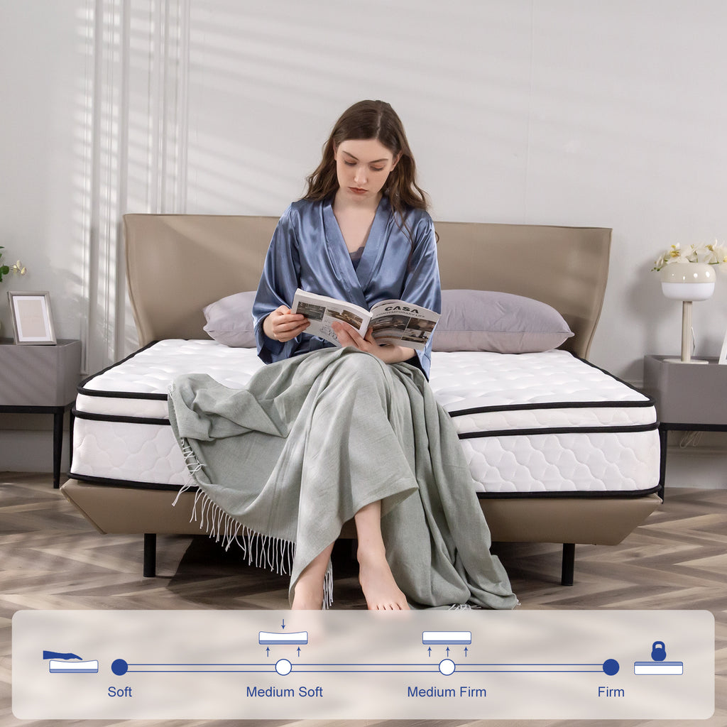 Single Bed Mattress, Hybrid Double Mattress With Bonnell Coil, High Density Foam Mattress, Boxed, Single Bed, Medium Soft, Stress Reliever