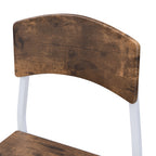 Farmhouse 5-piece Counter Height Drop Leaf Dining Table Set With Dining Chairs For 4,White Frame Rustic Brown Tabletop