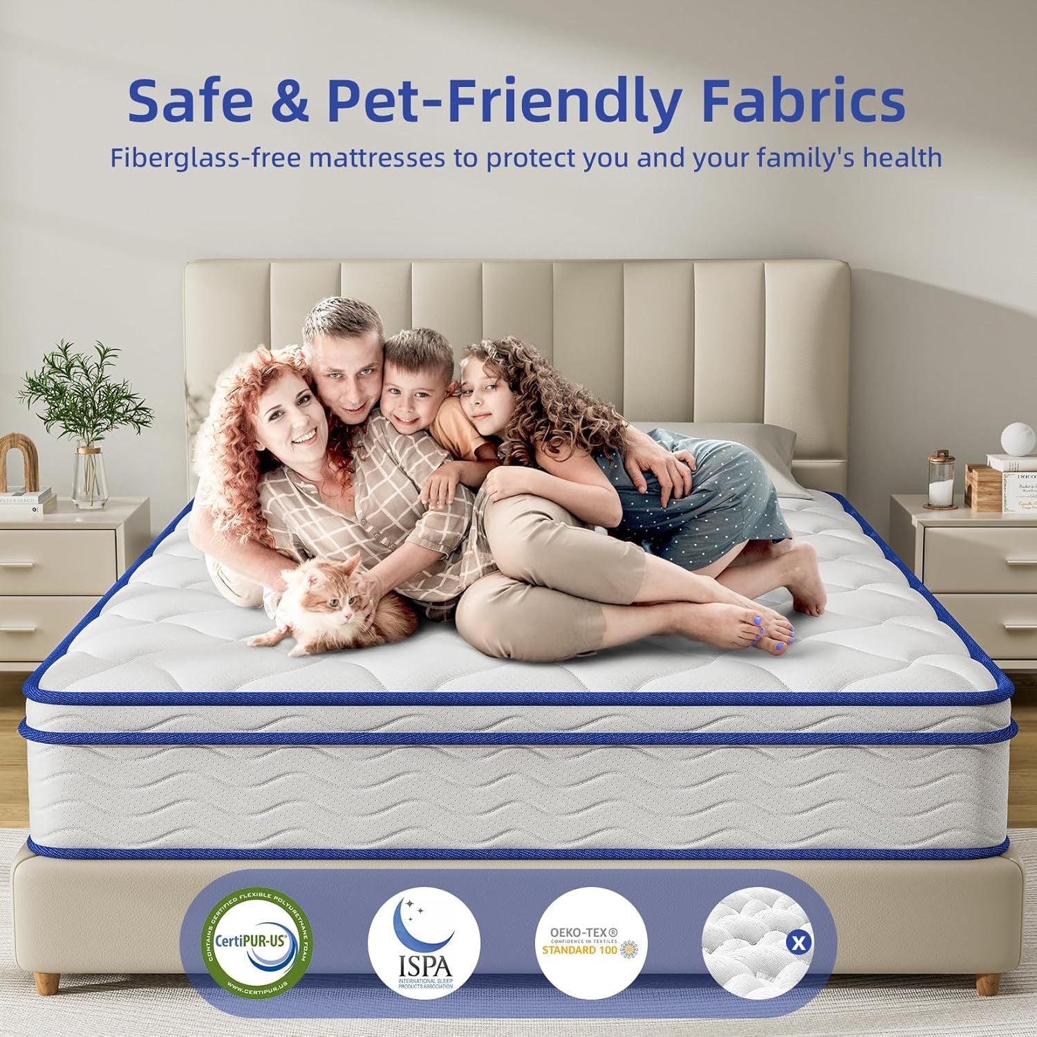 Single Bed Mattress, Single Bed Hybrid Mattress, Boxed, Medium Firm Memory Foam And Spring Mattress, Stress Relief And Motion Isolation, Fiberglass Mattress, CertiPUR-US Certifie