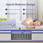 Single Bed Mattress, Single Bed Hybrid Mattress, Boxed, Medium Firm Memory Foam And Spring Mattress, Stress Relief And Motion Isolation, Fiberglass Mattress, CertiPUR-US Certifie