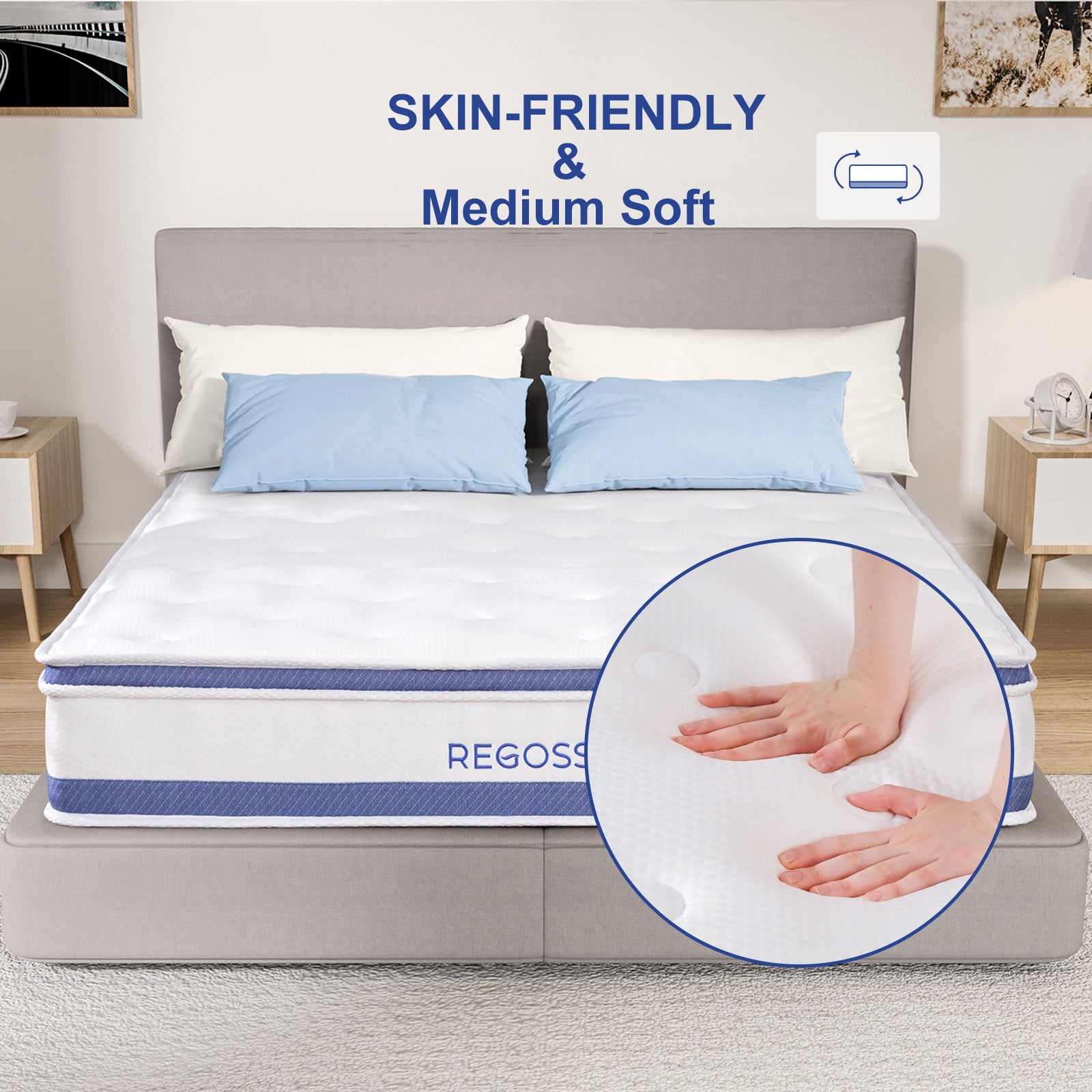 Single Bed Mattress,  Hybrid Double Bed Mattress, Single Bed Mattress With Individual Pocket Springs, Boxed Plush Foam Mattress, Medium Soft, Sports Isolation Pressure