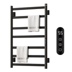 SIOYIE Towel Warmer Bathroom Wall Mounted 6 Bars Electric Towel Drying, 150 W 500 800 MM Heated Towel Rack With Intelligent Touch Screen Timer And Temperature Control Black Right